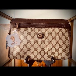 Brown Monogram Gucci Clutch